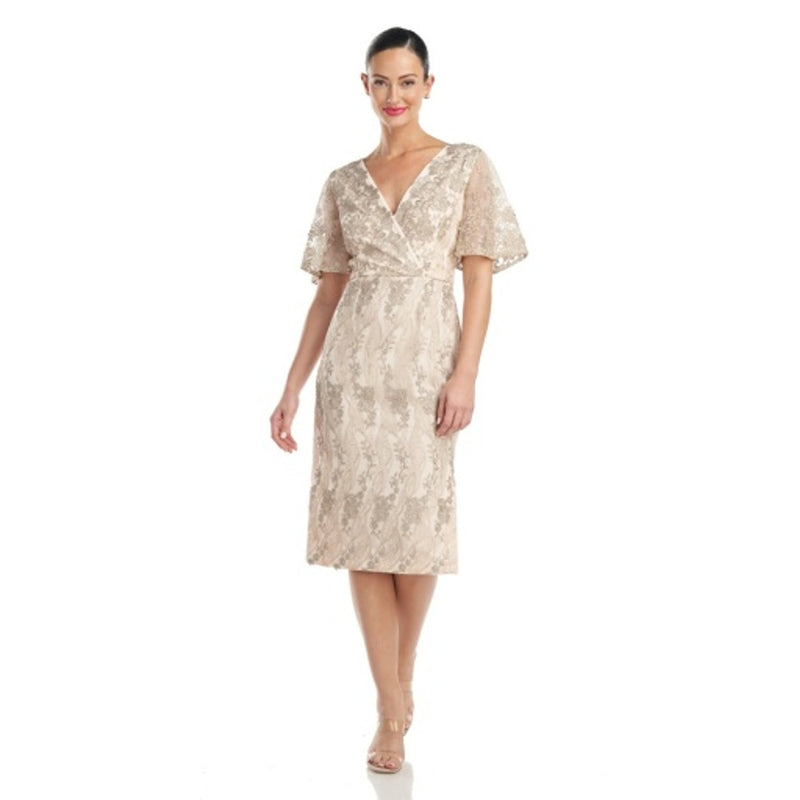 JS Collections - Womens Norma V-Neck Cocktail Dress