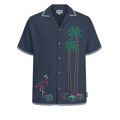 Tipsy Elves - Mens Festive Flamingo Cabana Shirt