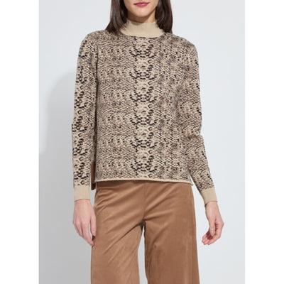 Lysse - Womens Declan Mock Neck Jacquard Sweater Curvy