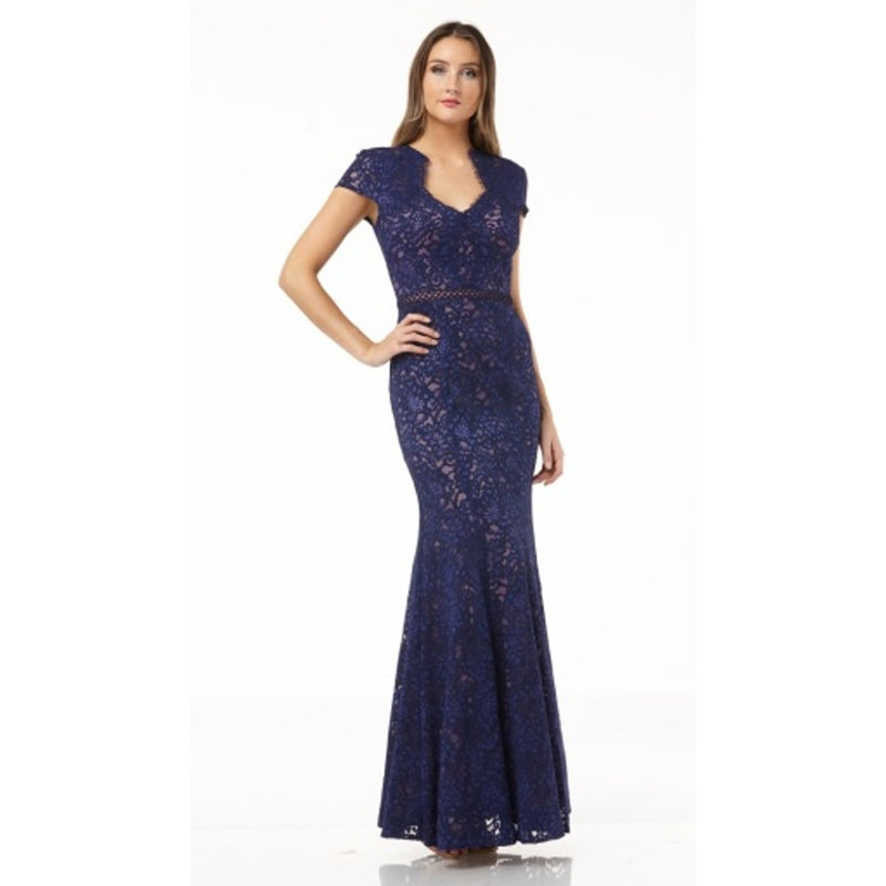 JS Collections - Womens Panel Lace Sweetheart Gown