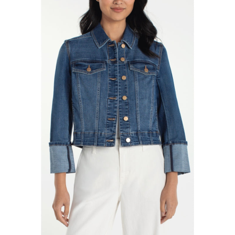 Liverpool Los Angeles - Womens Bracelet Length High Cuff Trucker Jacket