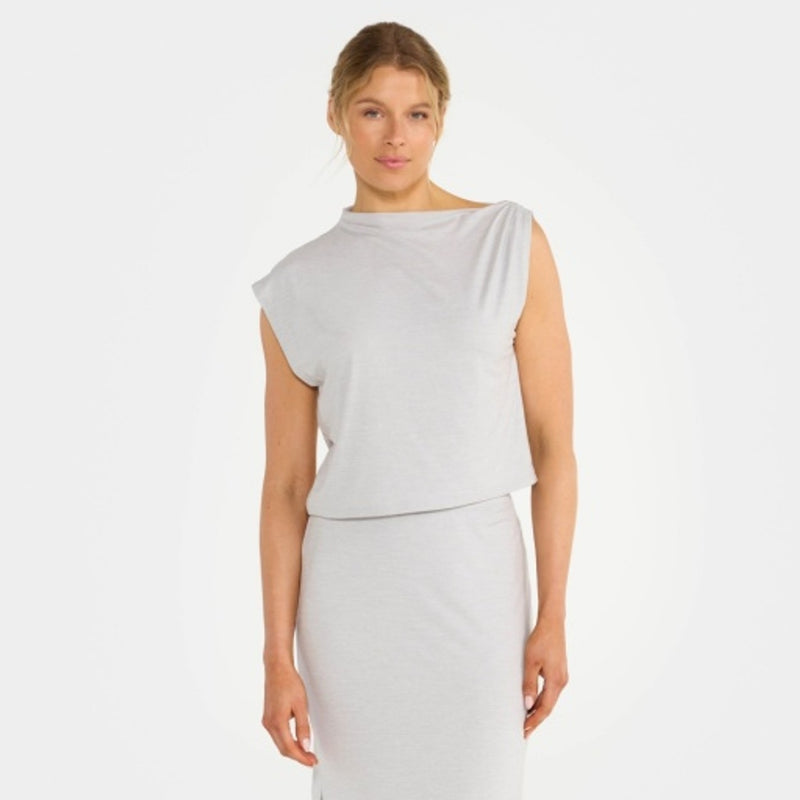 Thirty Three Threads - Unisex Brushed Tec Knit Asymmetrical Tee Ash