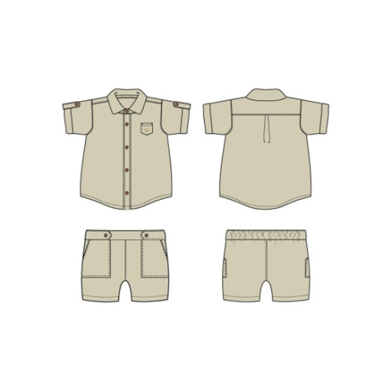 Janie and Jack - B with Khaki Safari Cabana Set Smr2
