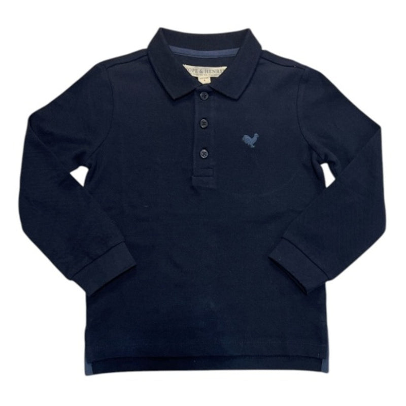 Hope & Henry - Boys Organic Long Sleeve Pique Polo