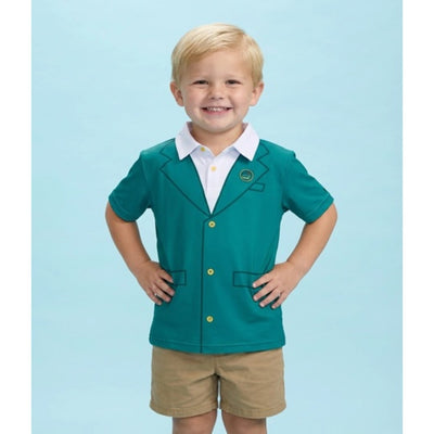 Tipsy Elves - Boys Toddler Boy's Green Blazer Golf Polo