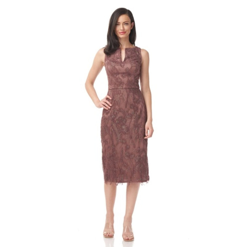 JS Collections - Womens Aida V-Neck Midi Dress