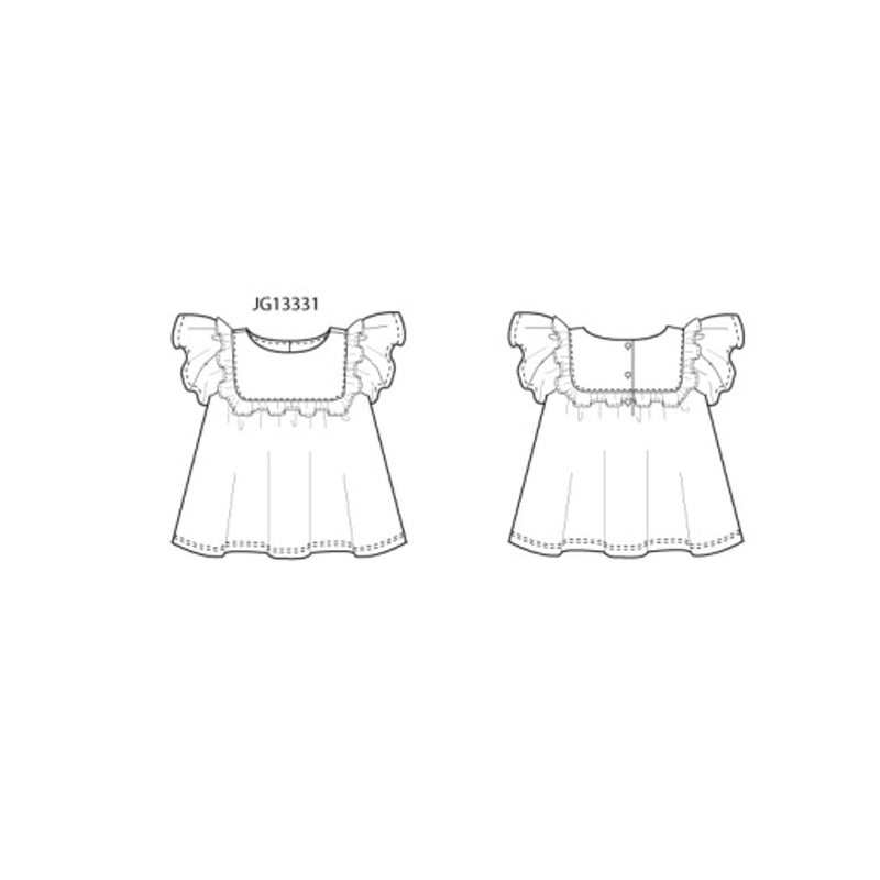 Janie and Jack - Girls K Wht Emb Yoke Top Spbk