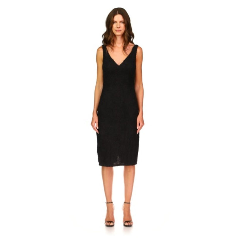 JS Collections - Womens V-Neck Textured Cocktail Dress