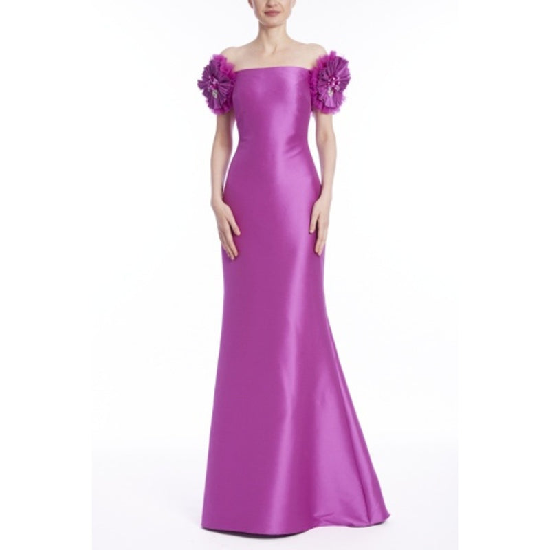 Badgley Mischka - Womens Flower Off Shldr