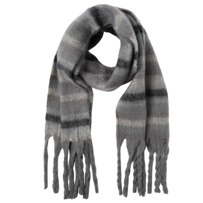 San Diego Hat Company - Oakley Womens Mixed Gray Striped Scarf
