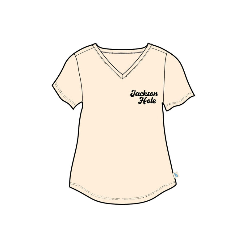 Little Blue House - Cream Womens V-Neck Tee in a Bag