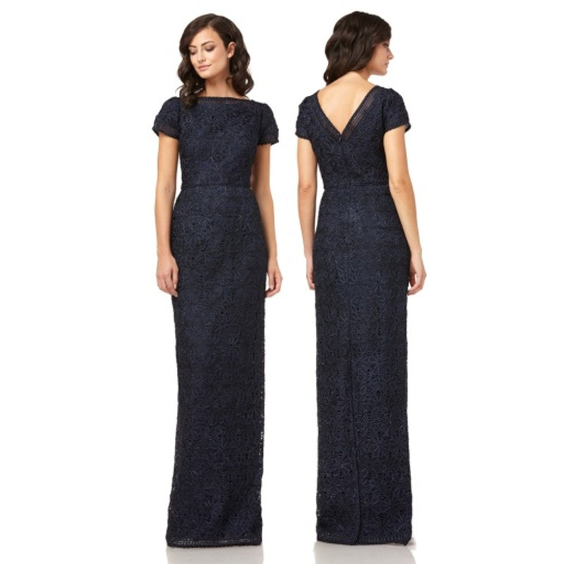 JS Collections - Womens Crochet Boat Neck Ss Gown
