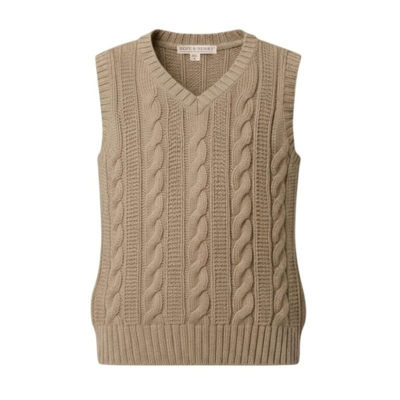 Hope & Henry - Boys Organic Cable Sweater Vest