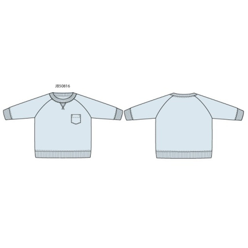 Janie and Jack - Boys K Lt Blue Gd Ft Crew Sweatshirt Spbk