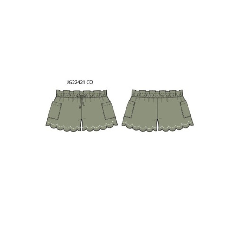 Janie and Jack - Girls with Es Grn Scallop Short Smbas