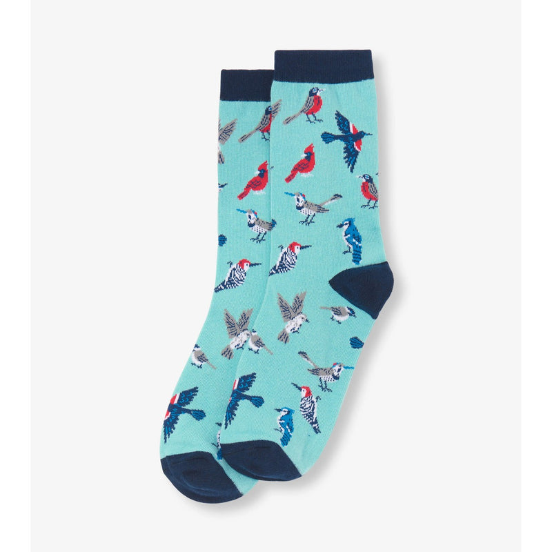 Little Blue House - Backyard Birds Womens Crew Sock