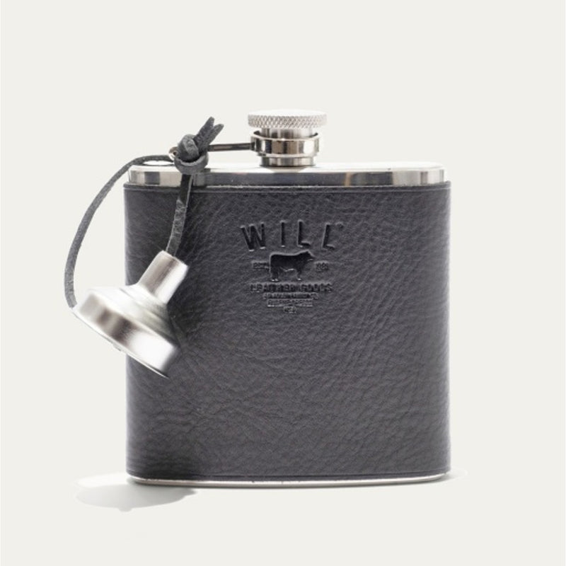 WILL Leather Goods - Unisex Leather & Stainless Steel Flask