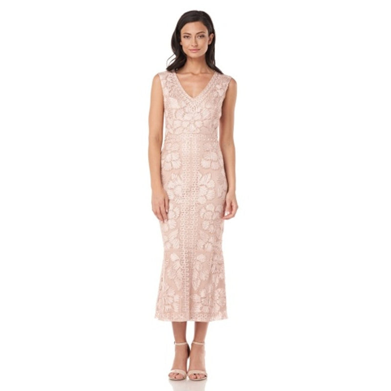 JS Collections - Womens V-Neck Flared Dress