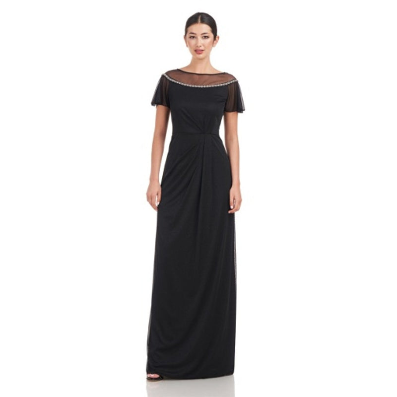 JS Collections - Womens Naya Knit Sheer Yoke Gown