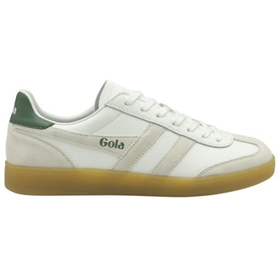 Gola - Mens Viper Leather Sneakers - White/White/Evergreen/Gum