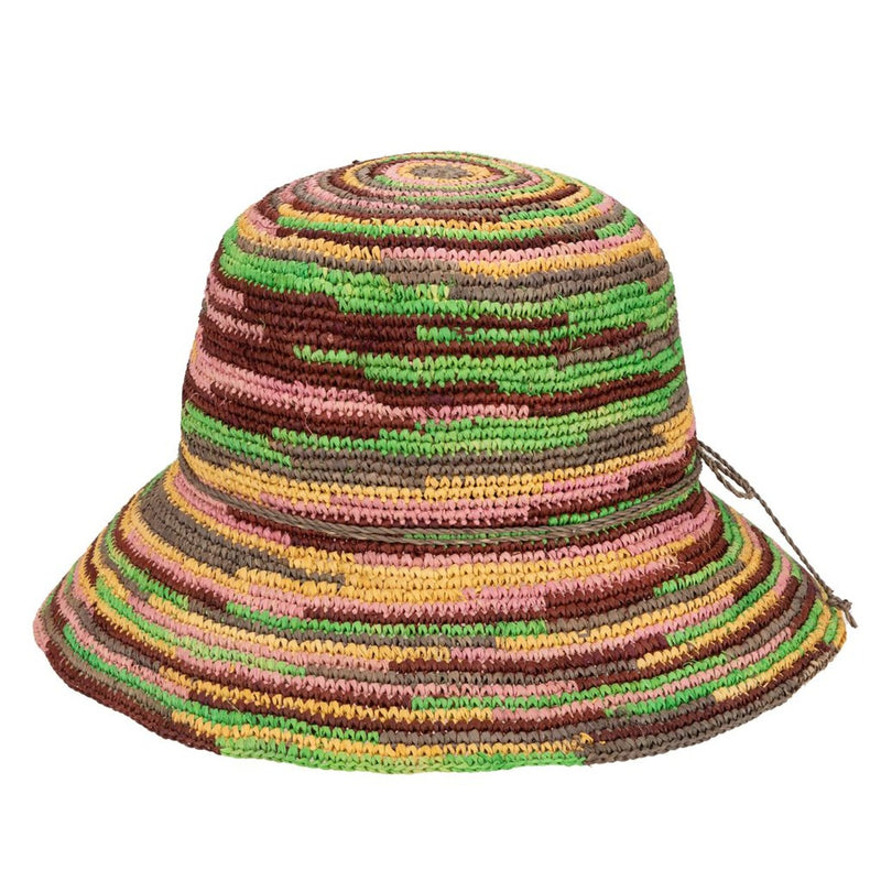 San Diego Hat Company - Iris Crochet Raffia Packable Bucket Hat