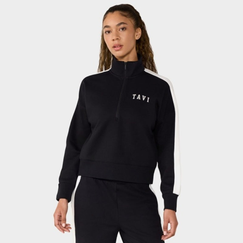 Thirty Three Threads - Unisex Tavi Half Zip Pullover Ebony Coconut