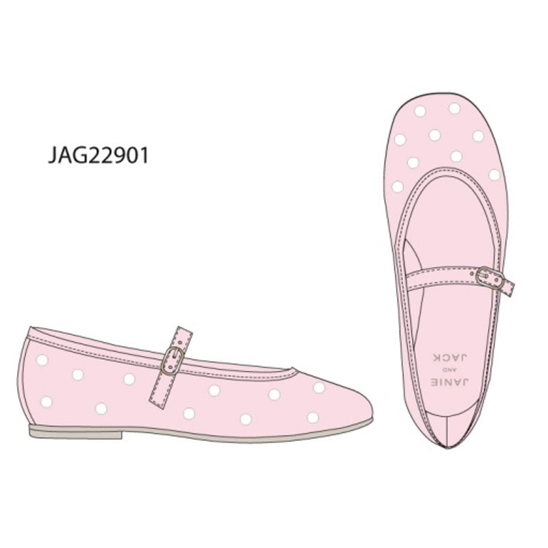 Janie and Jack - Kids G Pnk Prl Flat E1