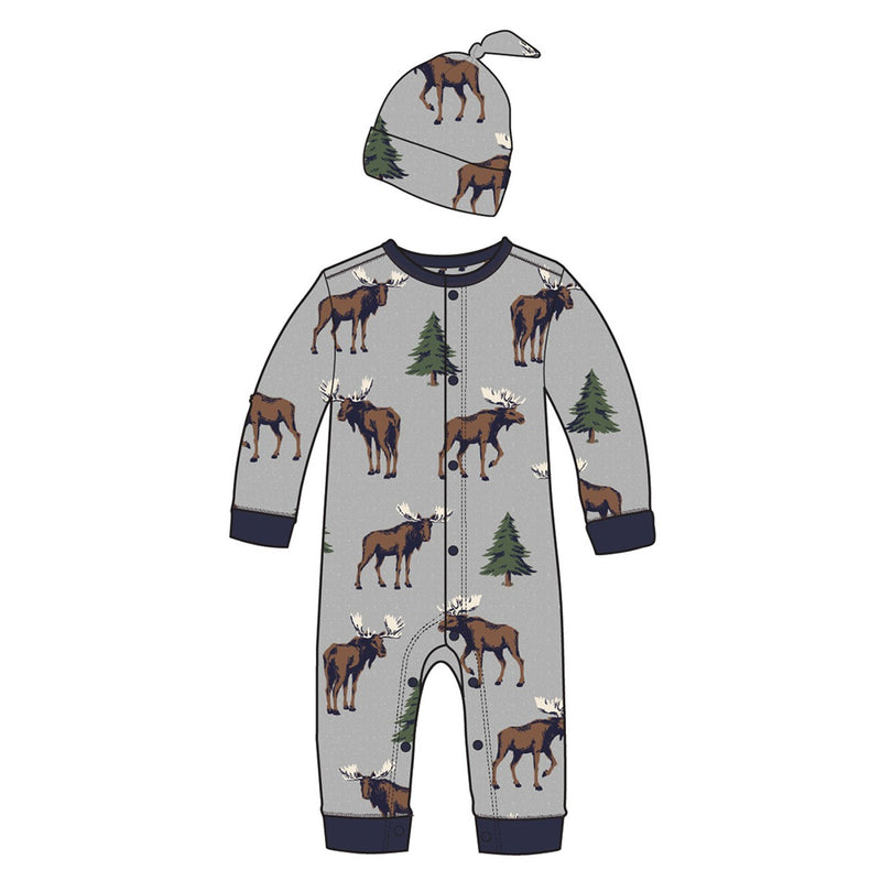 Little Blue House - Wild Moose Baby Coverall & Hat