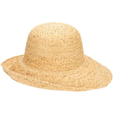 San Diego Hat Company - Pearl Womens Raffia and Gold Round Crown Sun