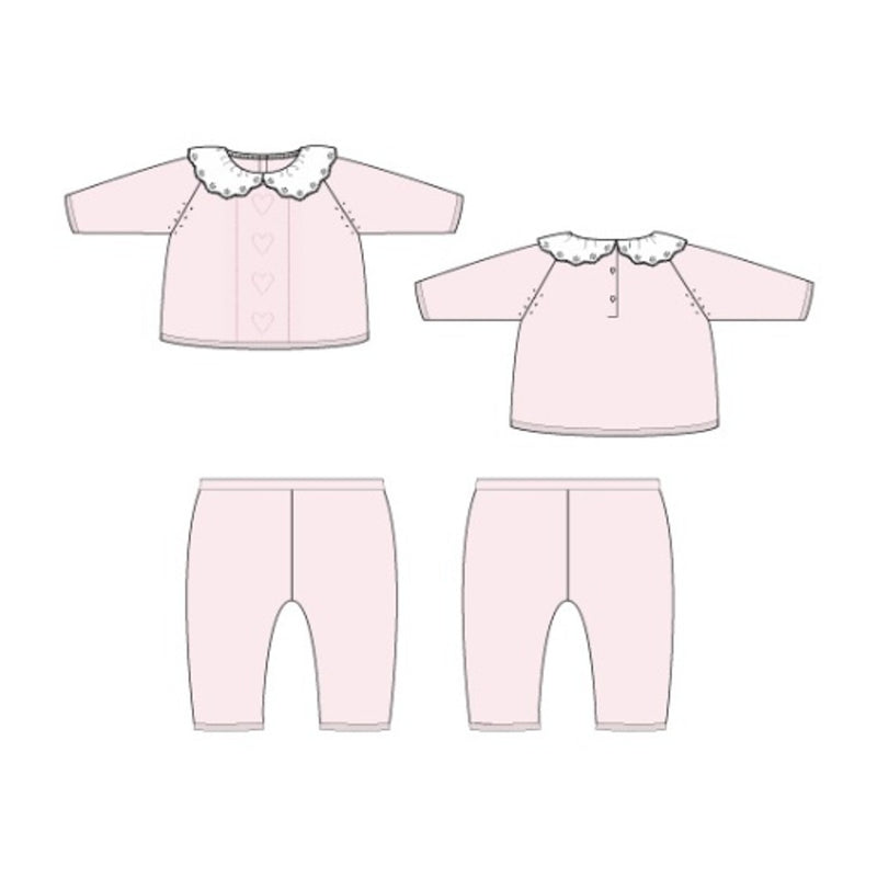 Janie and Jack - Baby G S Pink Collar Heart Sweater/Pant Set Sig1