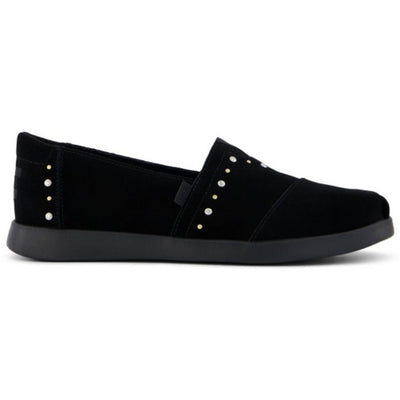 TOMS - Womens Alpargata Plus - Black Suede/Studs