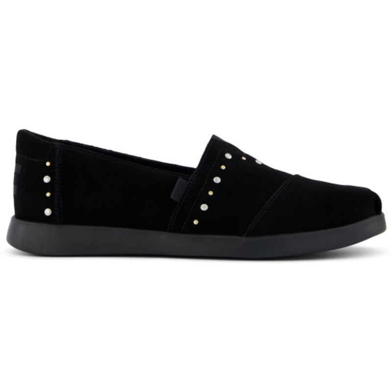 TOMS - Womens Alpargata Plus - Black Suede/Studs