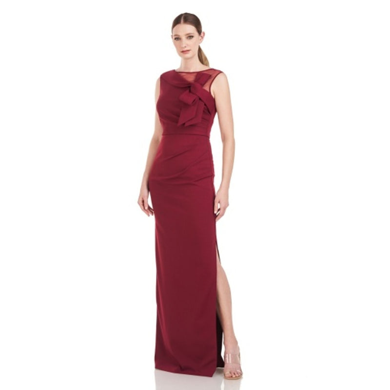 JS Collections - Womens Kirsten Neckline Bow Gown