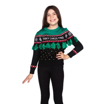Tipsy Elves - Kid's Christmas Tree Tassel Ugly Christmas Sweater