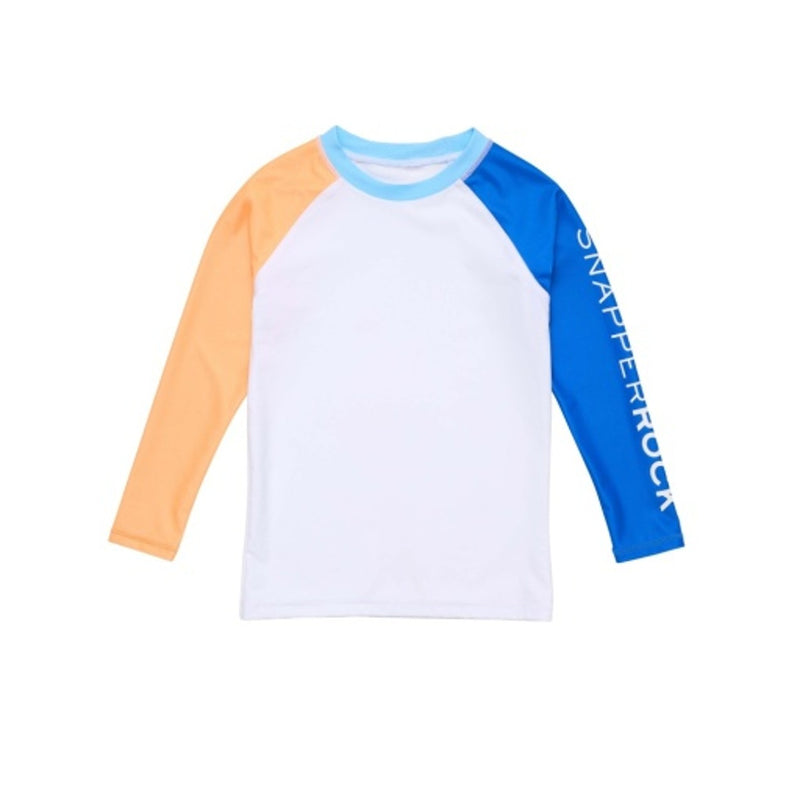 Snapper Rock - Boys Blue Papaya Long Sleeve Rash Top
