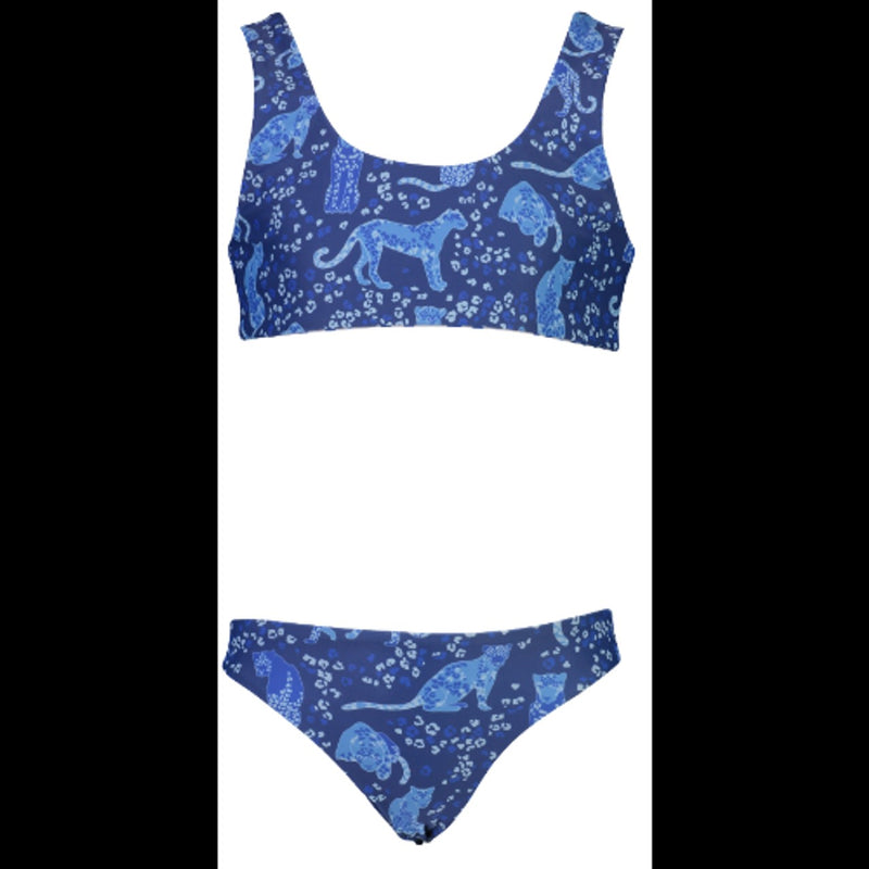 Snapper Rock - Girls Cheetah Spot Reversible Surf Bow Bikini