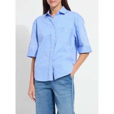 Lysse - Womens Hazel Stripe Embroidered Sleeve Shirt