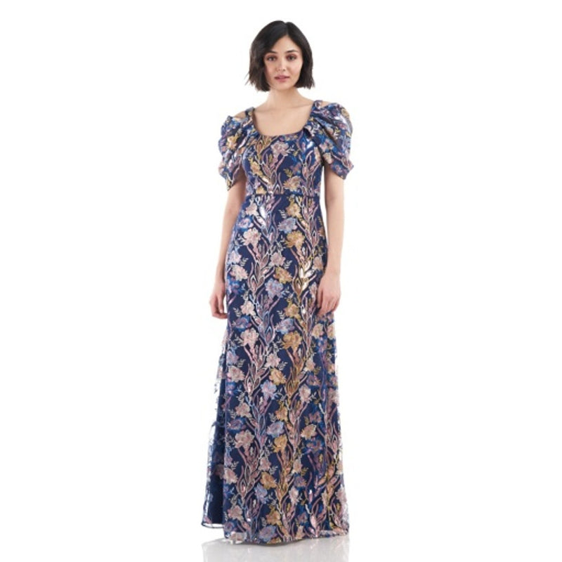 JS Collections - Womens Brianna Pleated a-Line Gown