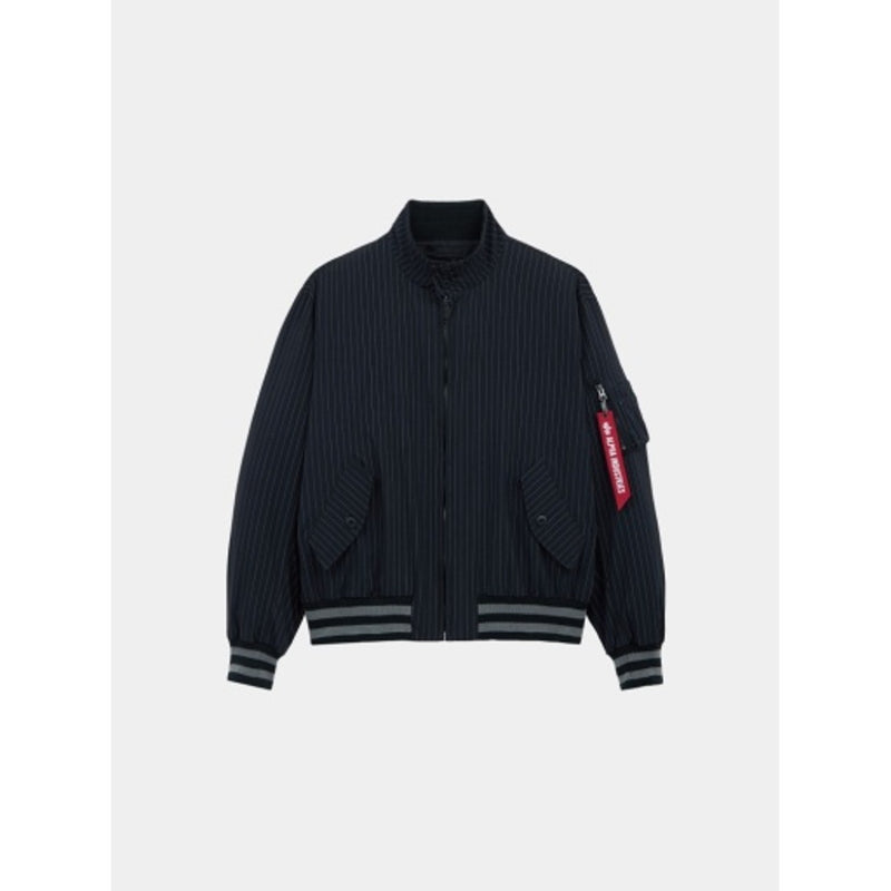 Alpha Industries - Mens Harrington Relaxed Fit Flight Jacket (Stripe)