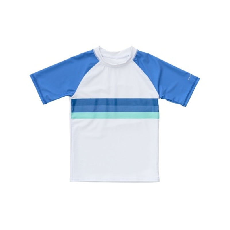 Snapper Rock - Boys Shark Stripe Short Sleeve Rash Top