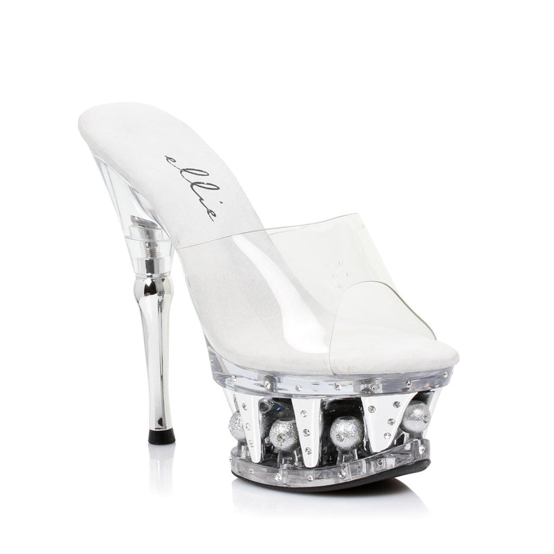 Ellie Shoes - 6" Disco Ball Platform/ Clear Mule