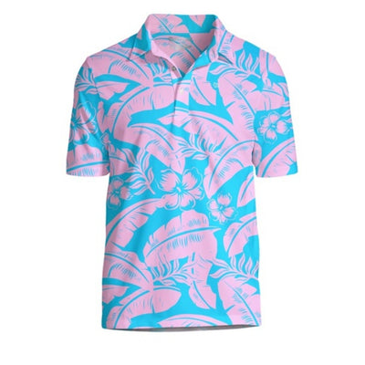 Tipsy Elves - Mens Tropical Tee Time Golf Polo