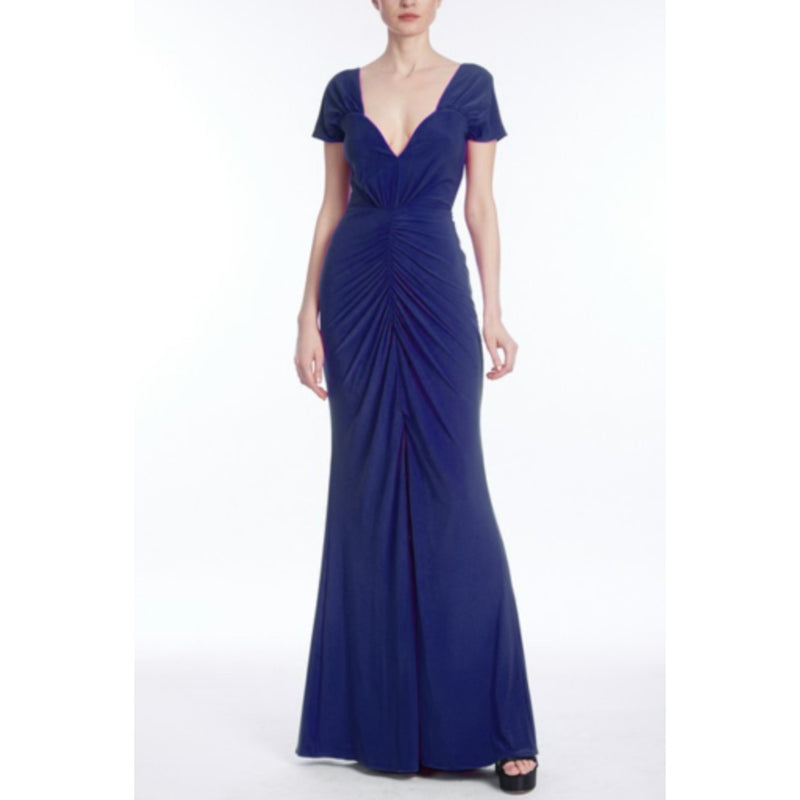 Badgley Mischka - Womens Jrsy Rouched Gwn
