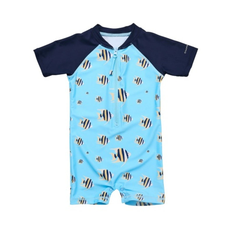 Snapper Rock - Boys Angel Fish Short Sleeve Sunsuit