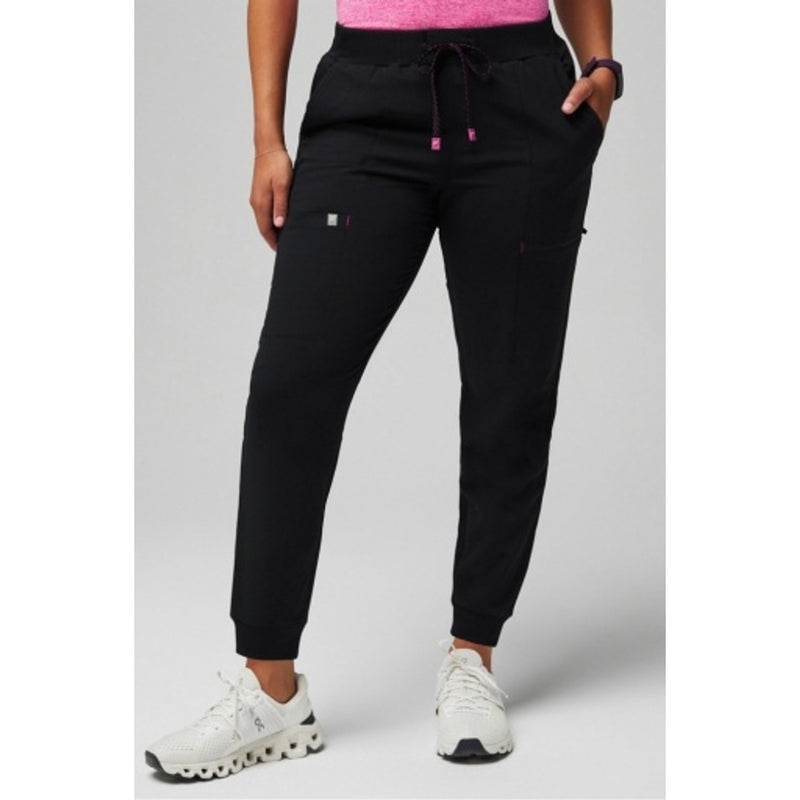 Fabletics - Womens on-Call Scrub Jogger - Black/Hibiscus