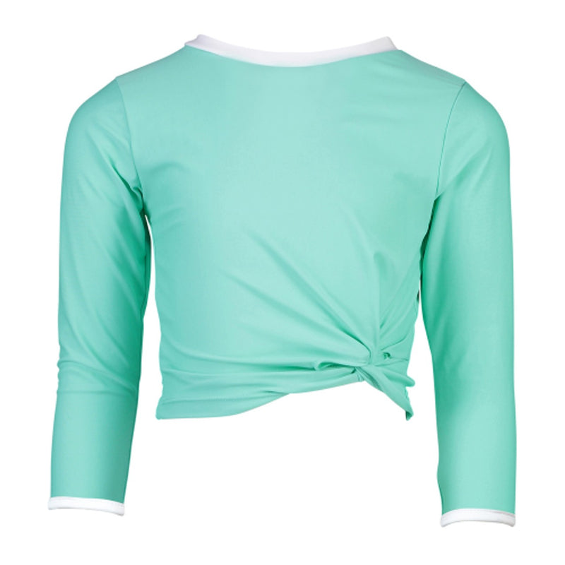 Snapper Rock - Girls Mint Long Sleeve Wrap Rash Top