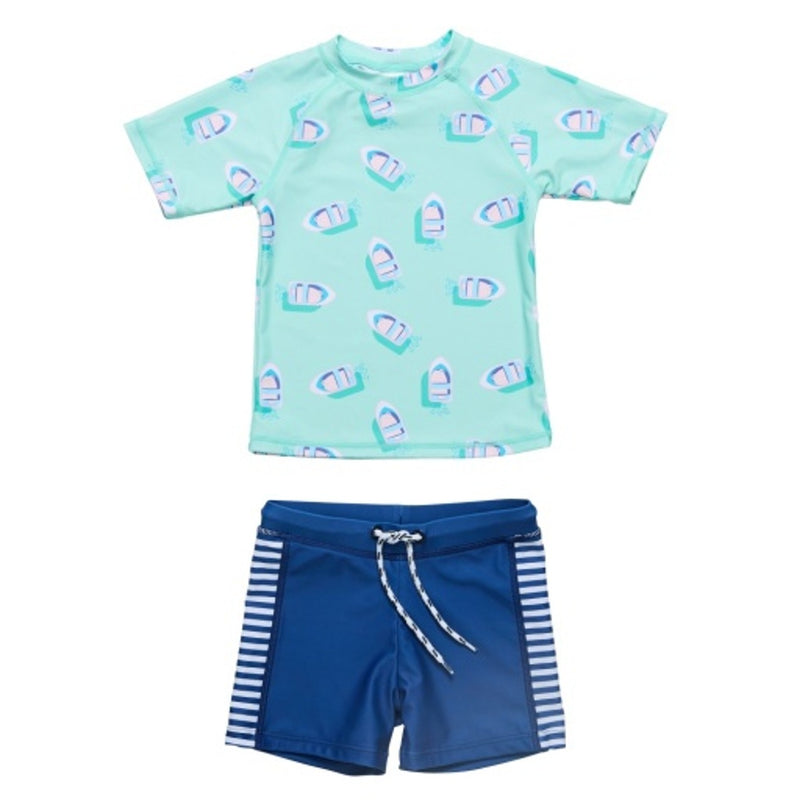 Snapper Rock - Boys Float Your Boat Short Sleeve Baby Set