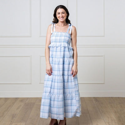Hope & Henry - Womens Smocked Tiered Organic Dress