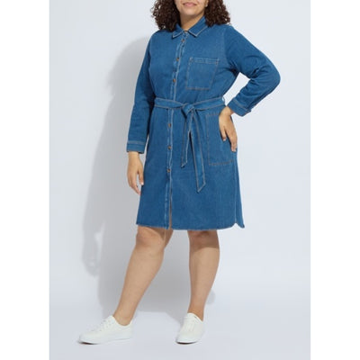 Lysse - Womens Knit Denim Schiffer Dress Curvy