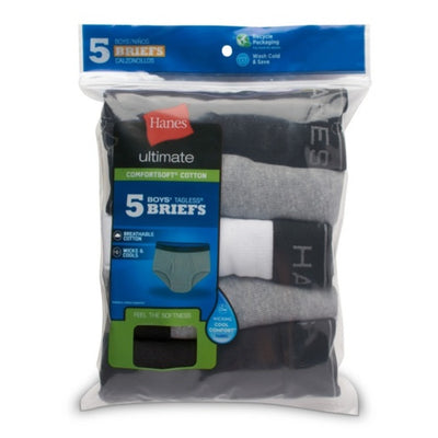 Hanes - Boys Ultimate Comfortsoft Boys' Brief Underwear Assorted 5-Pack